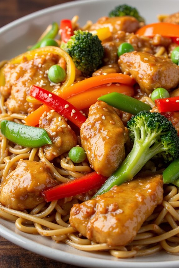 sweet and sour chicken chow mein