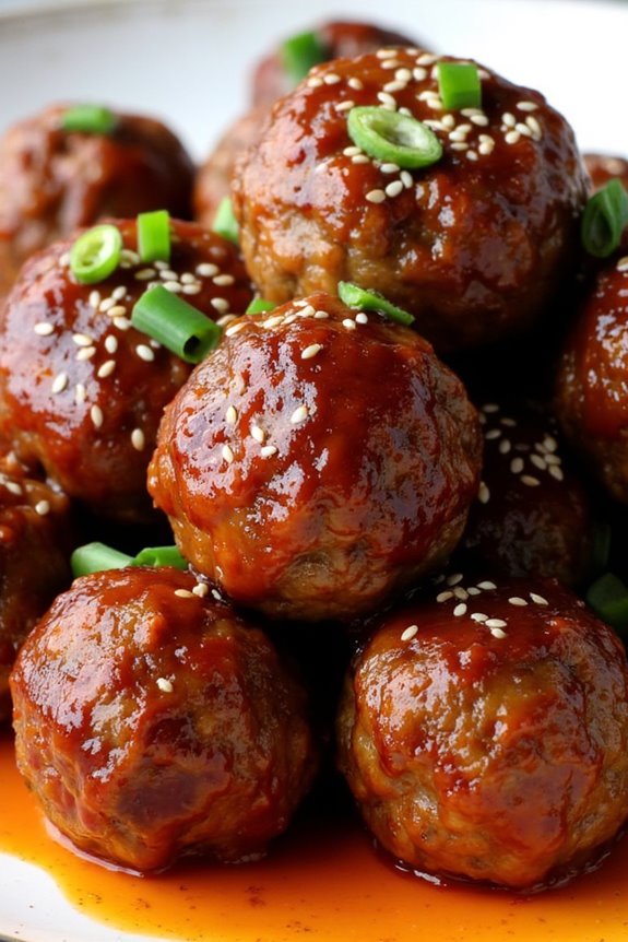 sweet spicy tender meatballs