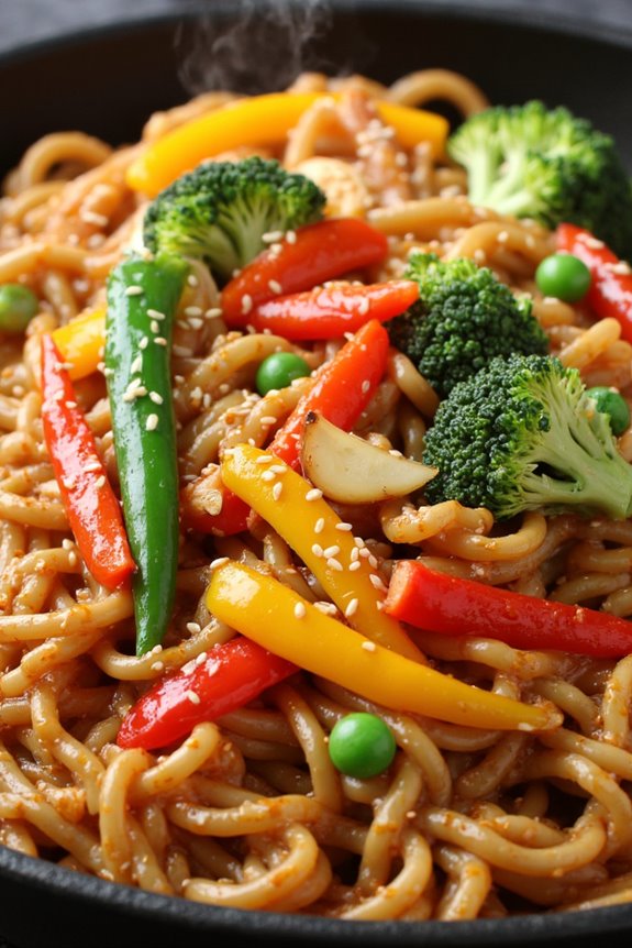 szechuan spicy vegetarian noodles