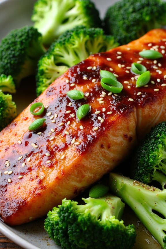 teriyaki salmon with broccoli