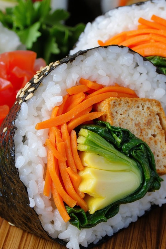 tofu gimbap healthy colorful portable