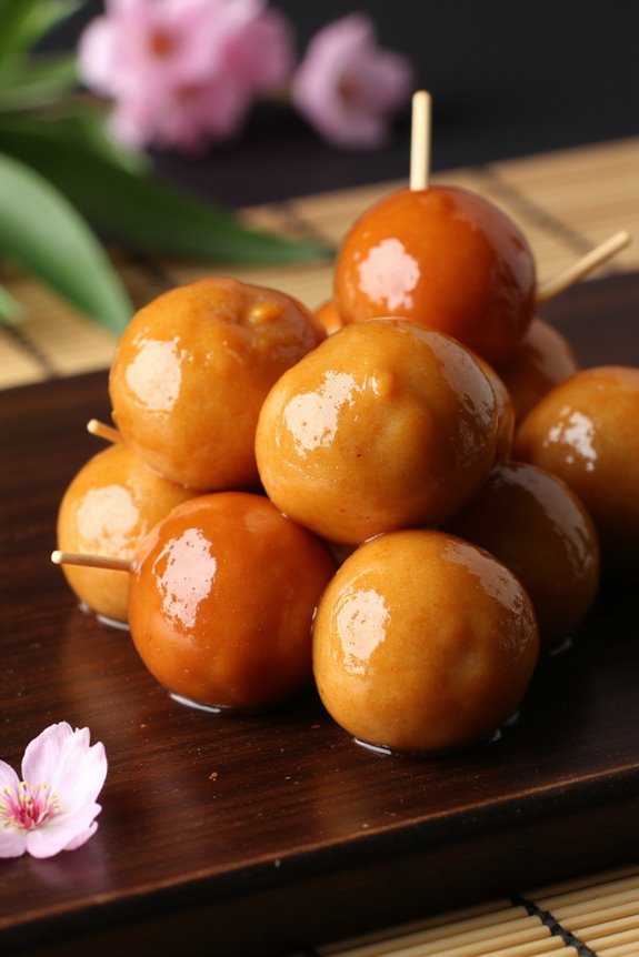 vegan dango with soy sauce