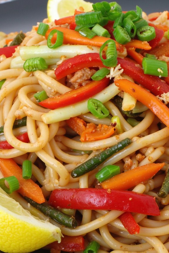 vegetarian stir fried rice noodles