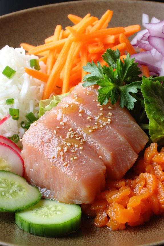 vibrant fresh seafood salad