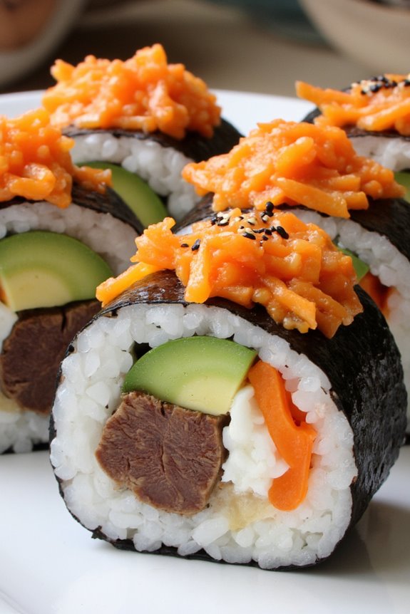 vibrant fusion sushi rolls