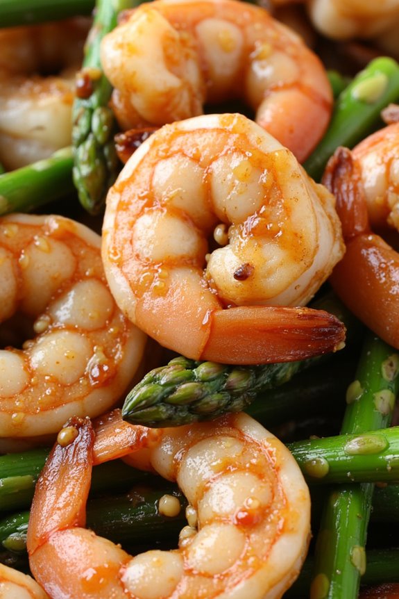 vibrant garlic shrimp stir fry