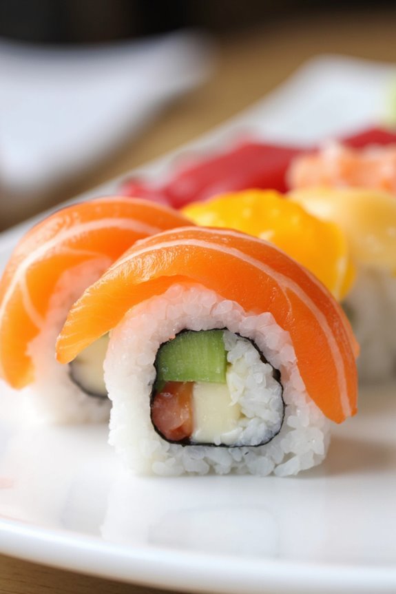 vibrant sushi with sashimi