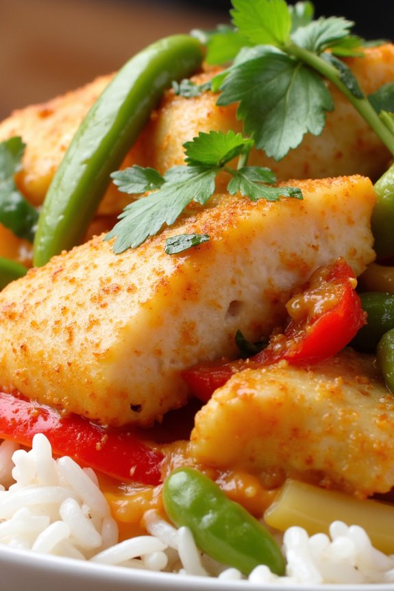 vibrant thai fish curry