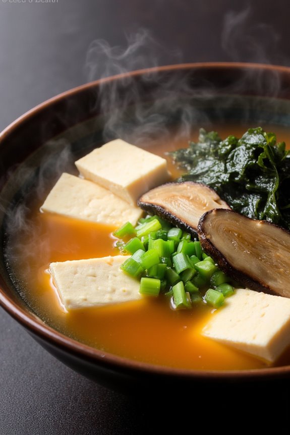 warm savory miso soup