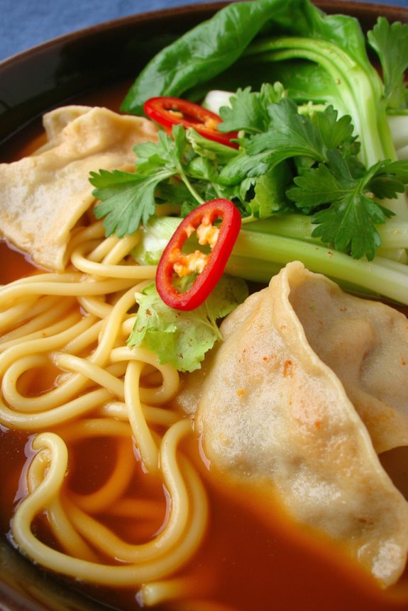 wontons noodles savory broth