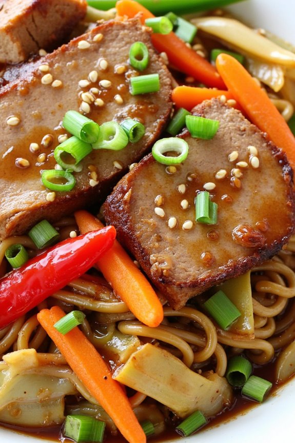 yakisoba style pork stir fry