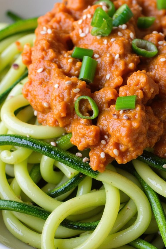 zucchini noodles spicy tuna